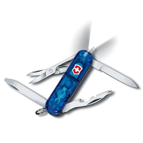 VICTORINOX(ビクトリノックス) ミッドナイトマネージャー トランスルーセントブルー スイス・アーミーナイフ 多機能 ナイフ キャンプ アウトドア マグネット式プラスドライバー LEDライト ボールペン付き 10機能を搭載したスイス製マルチツール