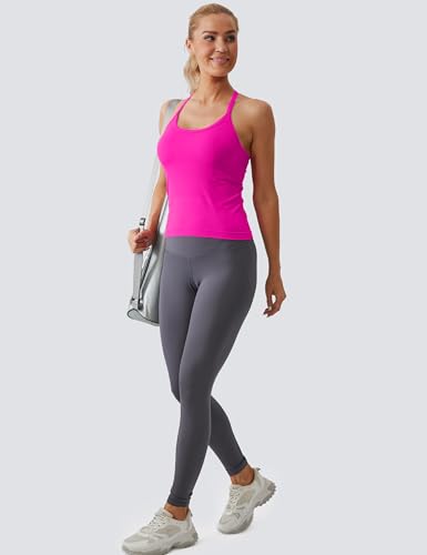 Image of MathCat Workout Tank Tops for Women with Built in Bra, Sleeveless Gym Tops Seamless Racerback Athletic Yoga Shirts