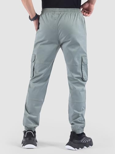 Image of Beyoung Cotton Regular Fit Heavy Gauge Cargo Joggers for Men | Ribbed Hem | Spacious Pockets | Track Pants | Elastic Waistband | Cargo for Men