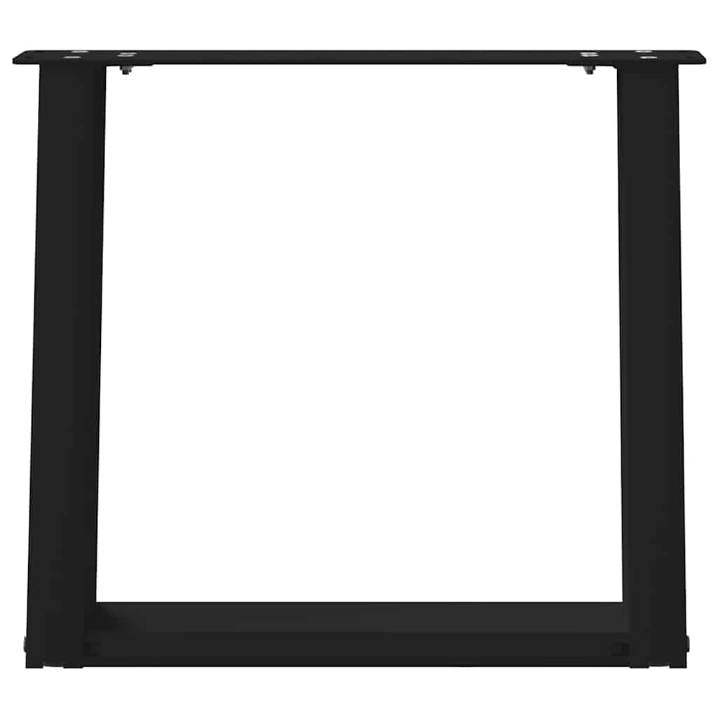 Gambe per Tavolino da Caffè a Forma di U 2 pz Nere 50x(42-43) cm Acciaio