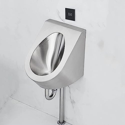 OTQEFTN Wall-Mounted Urinal Men's Sanitary Ware, Commercial Non-Contact Public Toilet Urinals with Sensor Flush Valve, Urinal Kit for Home Bathroom Hotel Restaurant