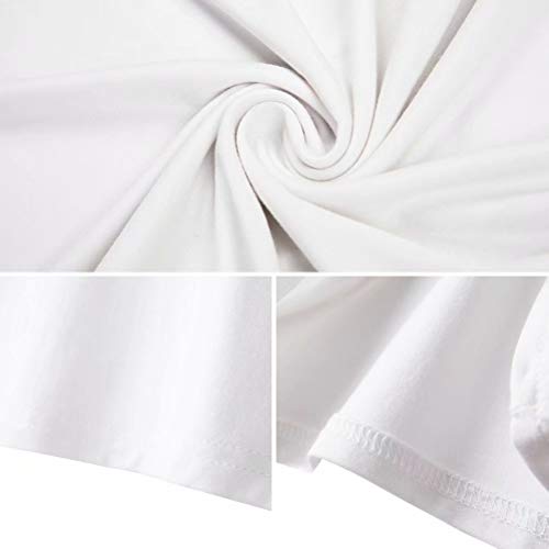 LONGBIDA Women's Long Sleeve Mock Neck Pure White Sexy Stretch Crop TOP T Shirt(White,XL)