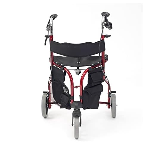 DRIVE DEVILBISS HEALTHCARE Tri-Walker Walking Aid with Seat and backrest, Red