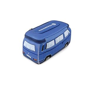 BRISA VW Collection - Volkswagen Hippie Bus T3 Camper Van Borsa Universale 3D da toilette-bagno di Neoprene, Beauty-case da Viaggio, Trousse per trucchi-make-up, Porta-pranzo, Valigeria (Blu) - immagine 3