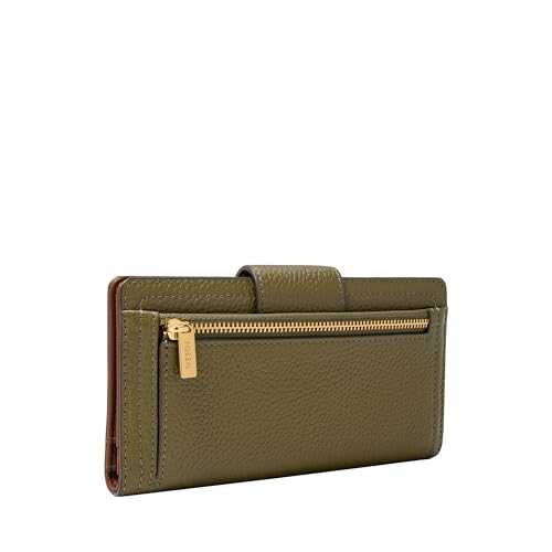 Image of Fossil Women's Logan Leather Wallet RFID Blocking Tab Clutch