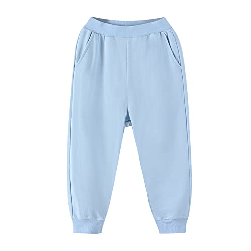 EISHOW Toddler Boys Girls Spring Sweatpants Kids Cotton Active Jogger Casual Athletic Solid Pocket Elastic Pants 1-8Y3