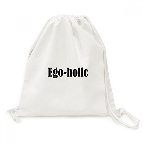 Toile drawstring backpack Voyage en tissu robuste Mot de Style Ego-Holic