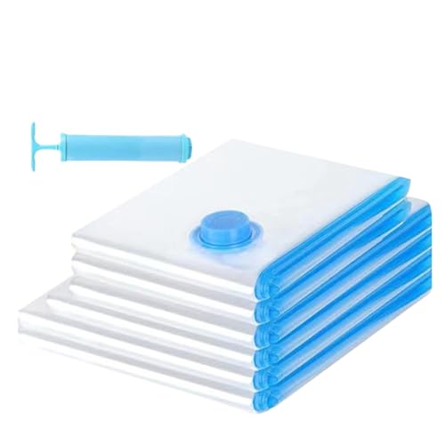 ccuzs Bolsas de almacenamiento al vacío, bolsas de edredón selladas, ahorro de espacio, bolsas de almacenamiento de ropa, bomba de mano ideal para ropa de cama, mantas y almacenamiento de temporada, 1