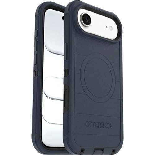 Image of OtterBox iPhone Air (Only) - Defender Series Case - Vintage Indigo Dream (Blue & Black) - Snaps on MagSafe - Tough - Rugged & Durable - Multi-Layer - Impact Absorbing iPhone Case