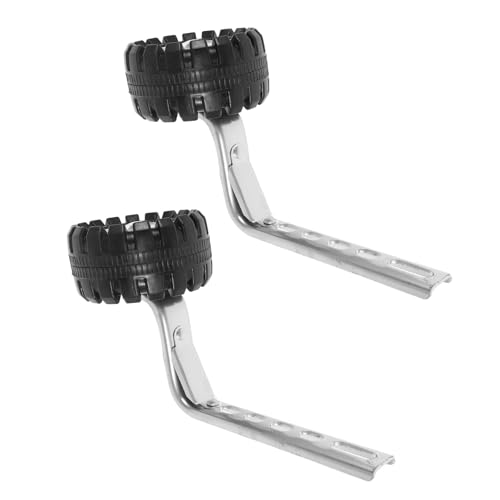 Juego de ruedas de entrenamiento para bicicleta con soportes plateados, estabilizadores auxiliares universales con campanilla incluida, compatible con bicicletas de equilibrio, color negro miniatura 1