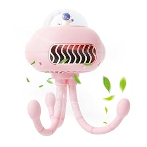 Generisch Rosa Kinderwagenventilator mit Astronaut