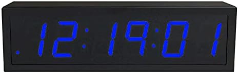 TimeMachines Precision Digital PoE Multicolor RGB Clock, 2.5" x 6 Digits, Black Case