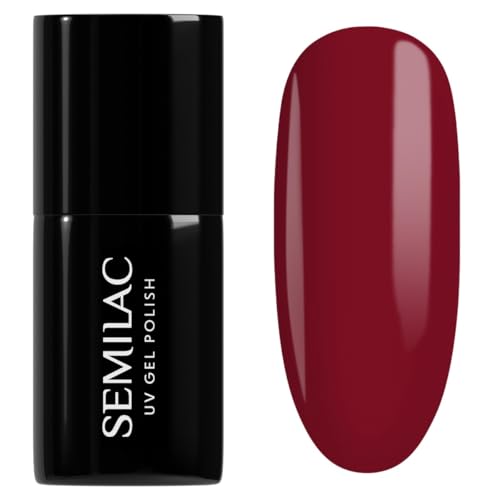 Semilac UV Nagellack 592 Jelly Cherry 7 ml – Semi-Transparentes Burgund, Jelly Effekt – Winter Kollektion