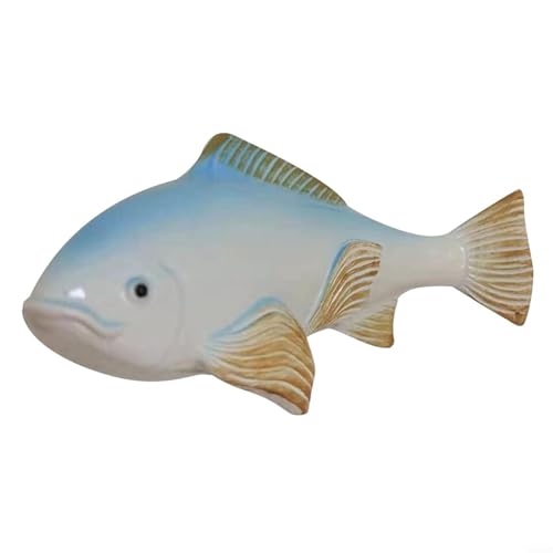 Gartenfigur Koi aus Kunstharz, künstlerische Note für Rasen und Teichbereich (blau)