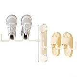 Schuhregal mit Saugnapf, faltbar, drehbar, für den Innen- und Außenbereich, Wandmontage, platzsparender Schuhhalter, für Badezimmer, Balkon (weiß-A)