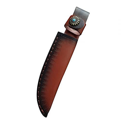 Straight Knife Holster, 5" Leather Knife Sheath Handmade Vertical Knife Case Fits 5'' Blade #TOP27