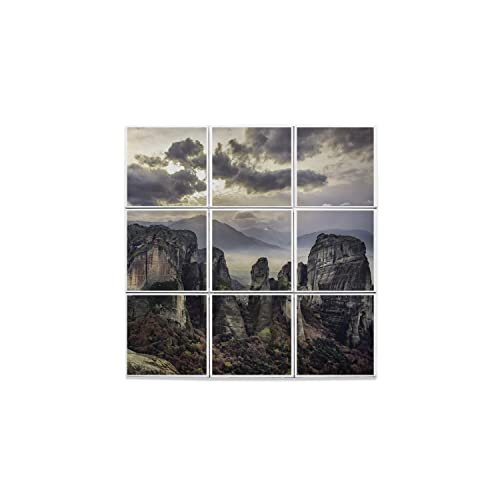 Carreaux céramique décoratifs pour rénover un mur terne motif montagne