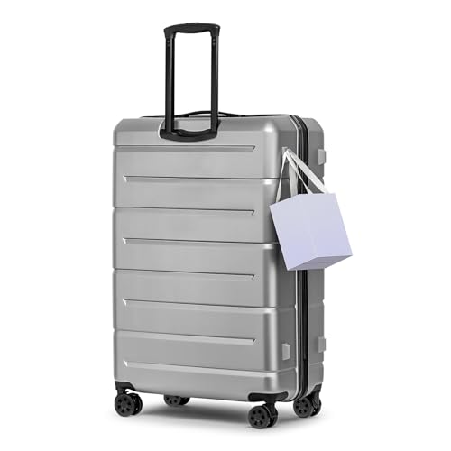 KYME Luggage Sets 3 Piece Hardshell 20"/24"/28" Suitcase with Wheels Hardside Suitcase Set with TSA Lock Large Travel Luggage Set for Women Men Silver Grey by KYME - Used condition - Image 2
