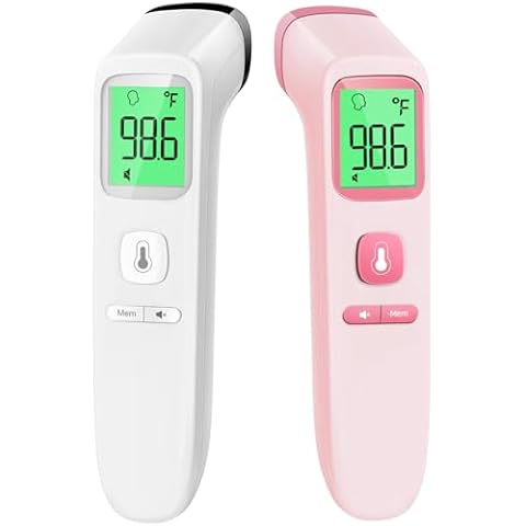 No-Touch Thermometer for Adults and Kids - 202 White & Pink Cover
