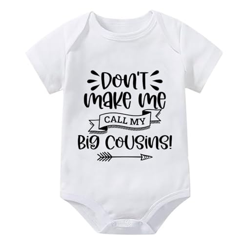 Don't Make Me Call My Big Cousins Newborn Girl Hospital Outfit Set Short Sleeve Baby Girl Onsies White 0-3 Months Baby Boy Su
