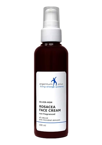 argentum plus - Plata-MSM Crema Facial de Rosácea100 ml | Crema hidratante ligera sin perfume para la rosácea y la piel propensa al enrojecimiento