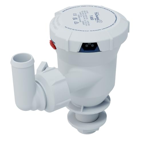 Attwood Tsunami Mk2 Aerator Pump T800 (12V), 800 GPH, Seacock with Fittings (Elbow & Straight). Direct Replacement for Attwood 4653-7, 5653-4