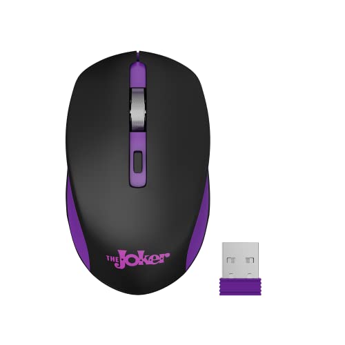 Image of ZEBRONICS DC Joker Edition Jaguar Silent Wireless Mouse for Computer, Laptop with 1600 DPI max, Switch Control, Power ON /Off, Plug & Play Usage, 2.4GHz Nano Receiver and Lightweight