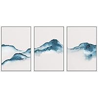 SIGNWIN 3 Piece Framed Canvas Wall Art Abstract MountainCanvas Prints Home Artwork Decoration for Living Room,Bedroom - 16