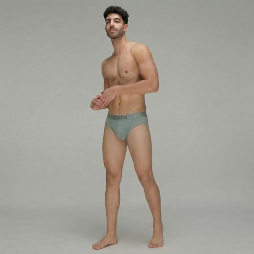 Image of Zoiro Men's Fluid-Fabric Brief | Micro Nylon Waistband | 4-Way Stretch Soft Supple Fit | Skin-Friendly Breathable Innerwear | 90% Cotton 10% Spandex