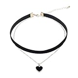Gusruvti Choker Schwarz Halskette Damen Gothic Samt Choker Kette Halsband Schwarz Retro Verstellbarer Schnalle Halskette Für Damen Mädchen Halloween Weihnachten 90er Deko Braut Joker Kette Collar