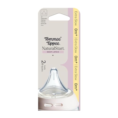 Tommee Tippee Natural Start Deep Latch Triangular Teats with Extra Slow Flow for 0 Months+ Baby (Pack of 2) - Image 3