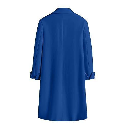 RTRDE Men's Winter Dress Coat Pea Double Breasted Business Casual Trench Coat Long Jacket, M-3XL2