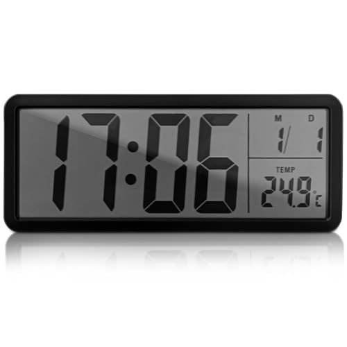 BESTonZON 壁掛けデジタル時計 大型画面 温 日付表示 壁掛け省スペース設計 リビング オフィス 寝室用温控日?挂?