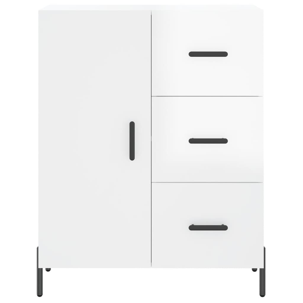 Credenza bianca lucida, 69,5 x 34 x 90 cm, con 3 cassetti