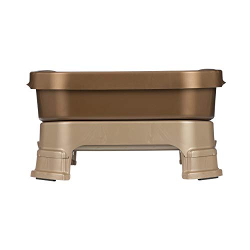 Neater Feeder Deluxe With Leg Extensions For Small Dogs - Mess Proof Pet Feeder With Stainless Steel Food & Water Bowls - Drip Proof, Non-Tip, And Non-Slip - Bronze #TOP7