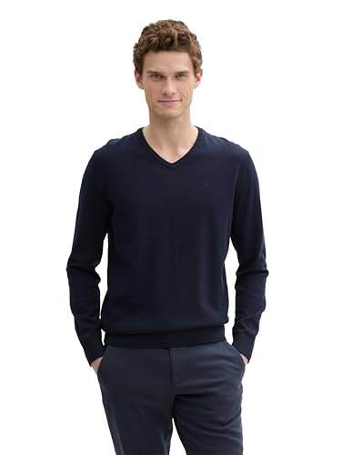 TOM TAILOR Herren 1012820 Basic Strickpullover Mit V-Ausschnitt, 13160 -...