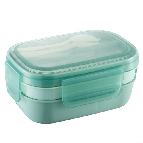 MeevrgR Fiambrera portátil funcional para ensaladas y aperitivos, ideal para la escuela y el trabajo (verde claro)