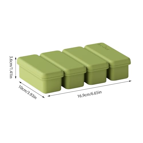 Molde de silicona para hielo 4 cavidades con tapa verde miniatura 2