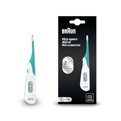 Braun High Speed Termómetro digital   Varilla digital para usar en múltiples sitios   Vía oral  rectal o axilar   Apto para bebés y niños pequeños   La marca #1 entre los médicos 1    PRT1000