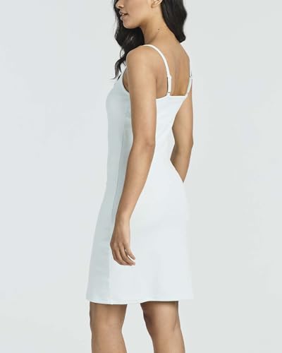 Image of Real Essentials 3 Pack: Womens Spaghetti Strap Tank Ribbed Mini Dress with Built-in Bra Summer Sundress Casual Lounge Dresses