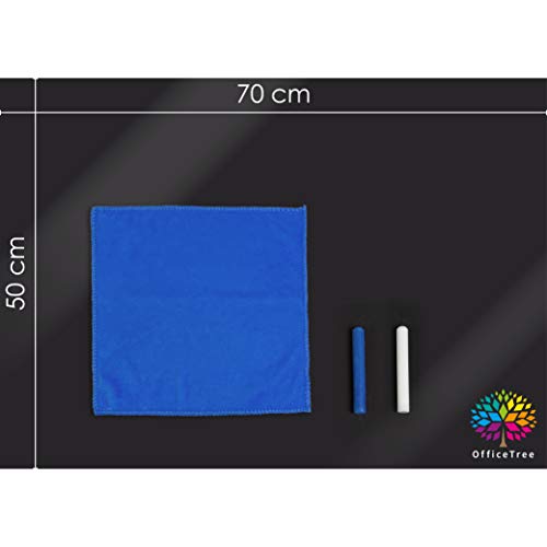 OfficeTree Magnetische Tafelfolie Selbstklebend 50x70 cm inkl. Kreide, Tuch & Rakel - Magnetfolie Selbstklebend - Magnetische Kreidefolie - Tafelfolie Magnetisch Selbstklebend - Magnetfolie Schwarz - Image 3