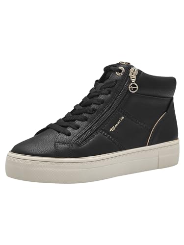 Tamaris Femme 1-25248-43 Botte Tendance chaussure cuir noir confortable pour femme