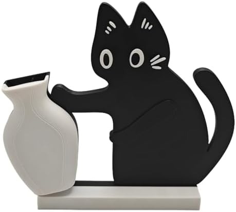 Cat Push Flower Vase for Home Decor Cute Vases for Table Room Dec...