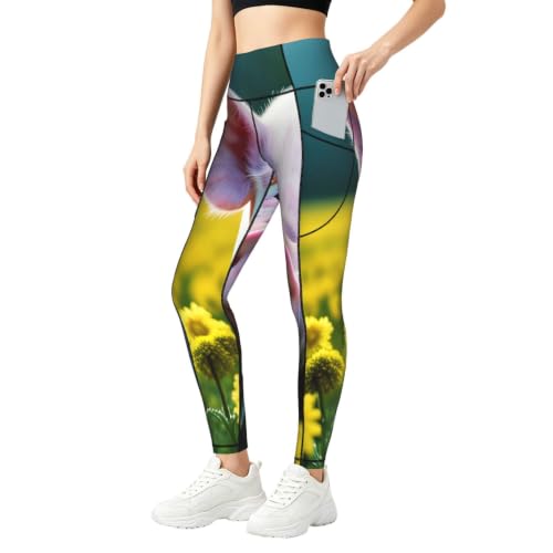 Mallas de yoga con estampado original pantalones de fitness anti transparencias con bolsillos