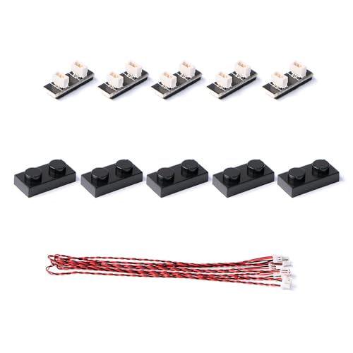 TEDDOO 5Piece 5.9In(15CM) 0.8MM 2Pin Interface Power Cord Extension Accessory, Used for Building Block Light Accessories Lighting kit Compatible with Lego