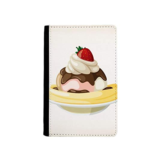 Étui portefeuille de voyage passeport fraises bananes glacées 3.7x5.8" multicolore