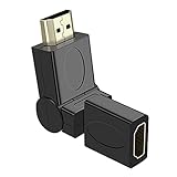 Adaptador giratorio HDMI: transmite audio y vídeo de alta definición desde tu computadora a un HDTV para transmisión de vídeo o juegos. Conecta y configura tu monitor para un escritorio extendido o pantallas espejadas. Este adaptador es perfecto para usar detrás de televisores, soportes de pared, televisores, computadoras y monitores de computadora.