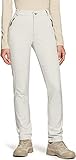 TSLA Women's Softshell Winter Snow Ski Pants, Fleece Lined Waterproof Hiking Pants, Insulated Work Outdoor Pants, 3-layer White Grey, Medium