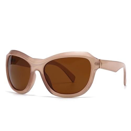 Lunettes de soleil pour femmes style futuriste à monture enveloppante tendance