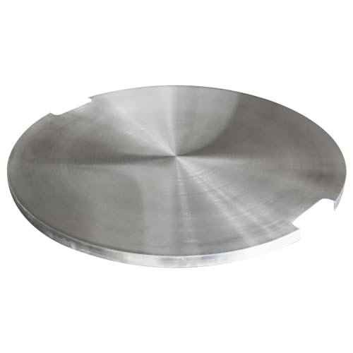 Elementi Stainless Steel Outdoor Lunar Bowl Pit Table Round 29 x 29 x 1 inches Grill Fire Ring Lid Firepit Accessory Cover